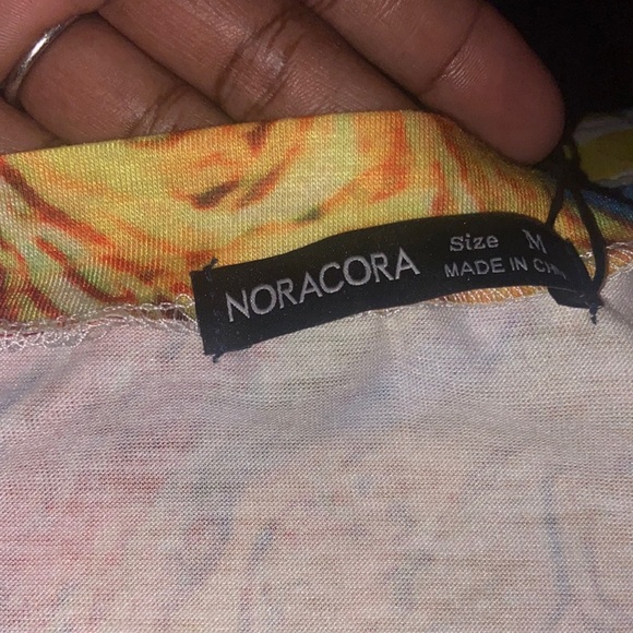 Noracora Long Maxi Peacock Multi Color Double Slit Maxi Dress! - Picture 8 of 10